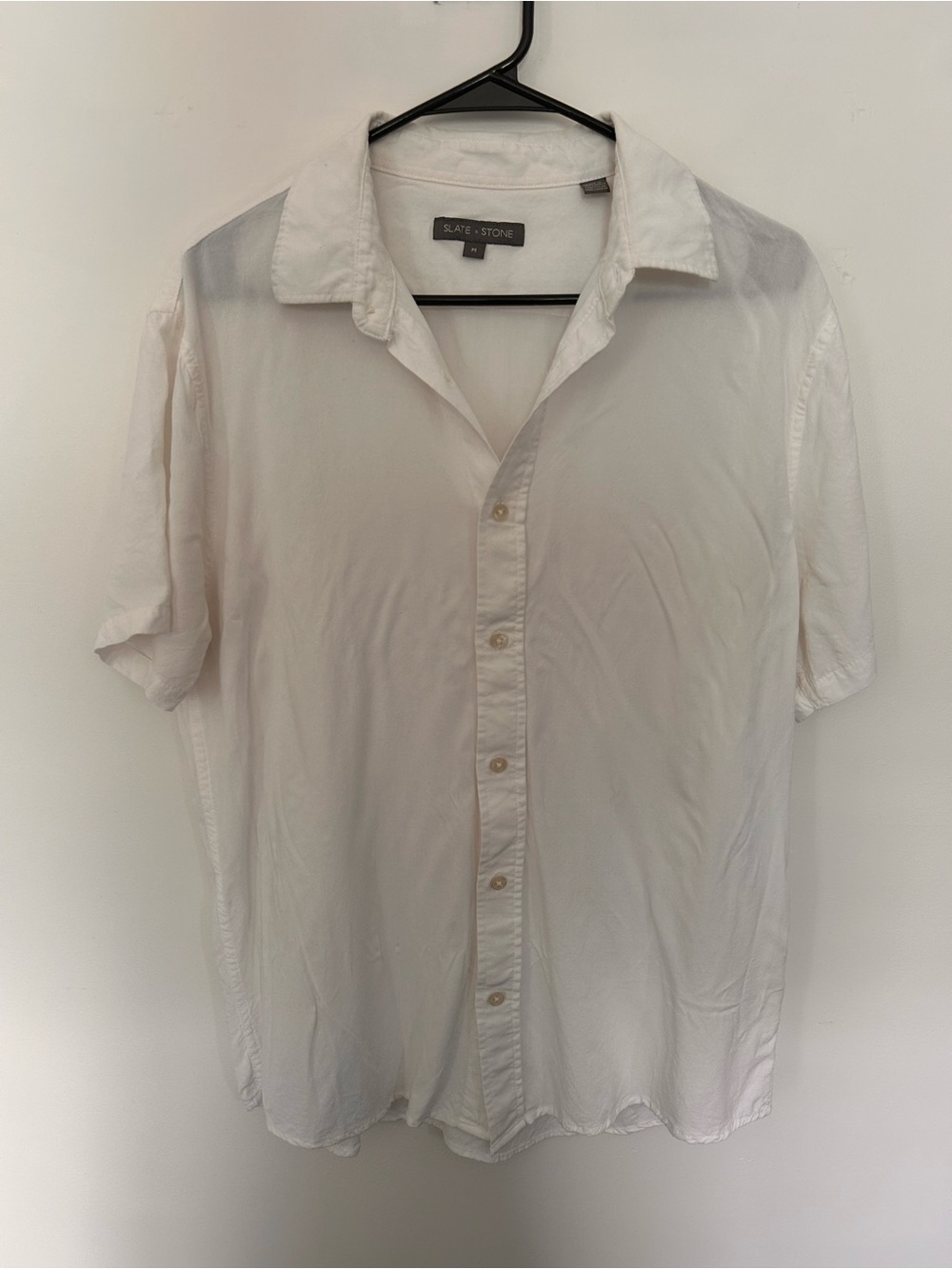 Slate & Stone Men's White Short-Sleeve Button-Down Shirt